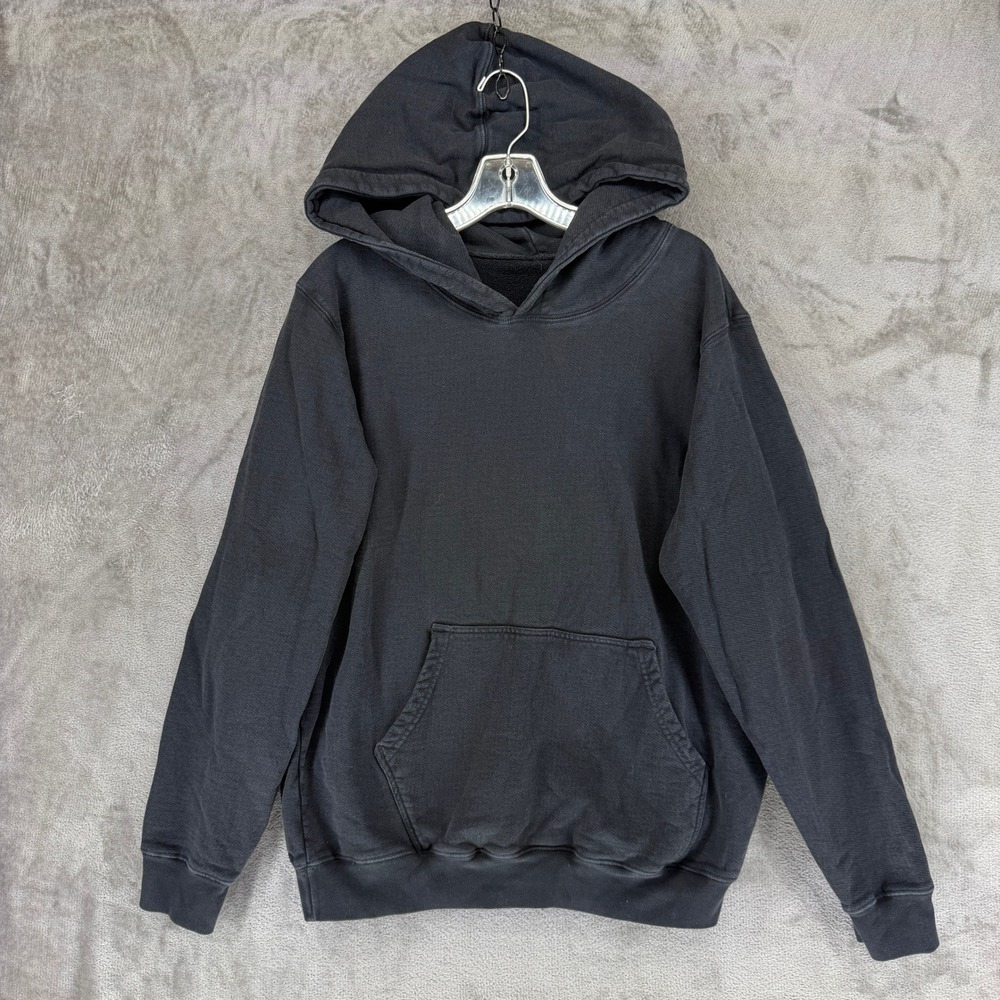 Standard Issue Hoodie Mens M Slant Pocket Black Heavyweight Cotton Pullover EUC